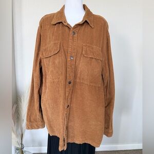 Men’s No Boundaries - 100% Cotton Tan Corduroy Oversized Jacket